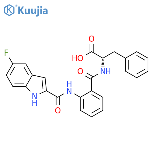 L-Phenylalanine, N-[2-[[(5-fluoro-1H-indol-2-yl)carbonyl]amino]benzoyl]- structure