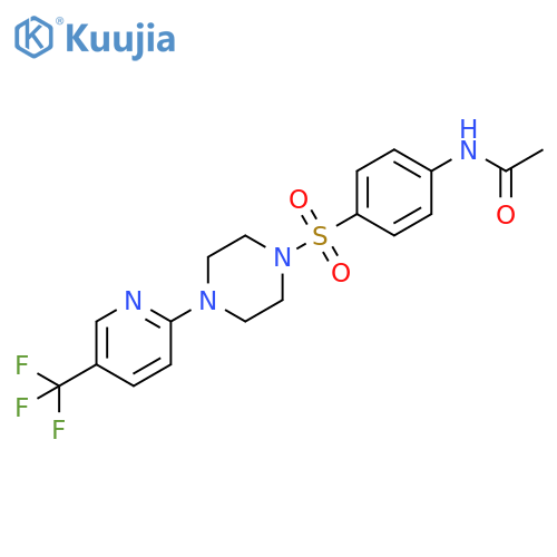 N-[4-({4-[5-(trifluoromethyl)pyridin-2-yl]piperazin-1-yl}sulfonyl)phenyl]acetamide structure
