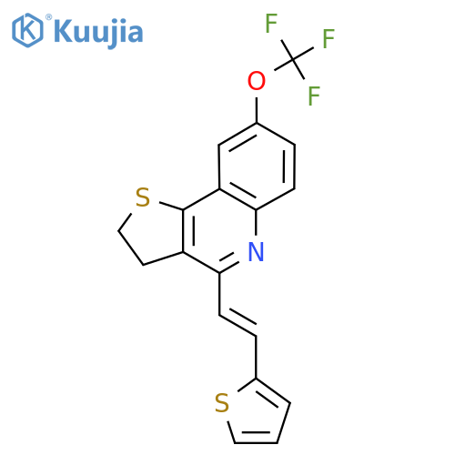 4-[(E)-2-(Thiophen-2-yl)ethenyl]-8-(trifluoromethoxy)-2H,3H-thieno[3,2-c]quinoline structure