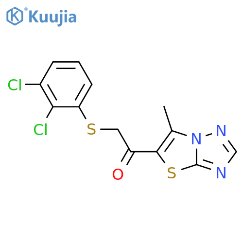 2-(2,3-Dichlorophenyl)sulfanyl-1-(6-methyl1,3thiazolo3,2-b1,2,4triazol-5-yl)-1-ethanone structure