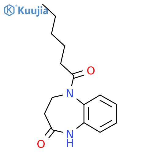 5-Hexanoyl-1,3,4,5-tetrahydro-2H-1,5-benzodiazepin-2-one structure