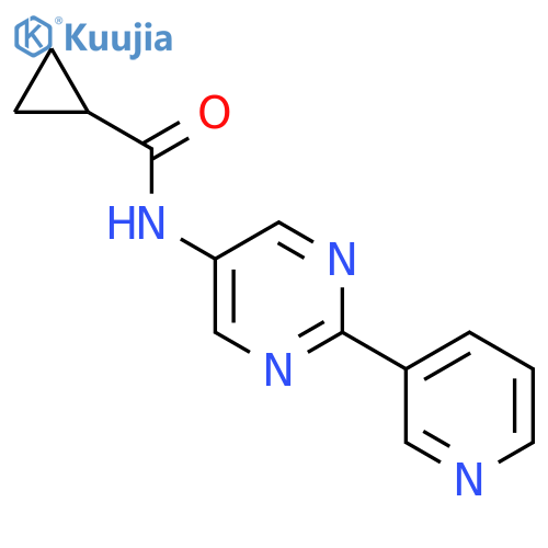 N-[2-(3-pyridinyl)-5-pyrimidinyl]cyclopropanecarboxamide structure