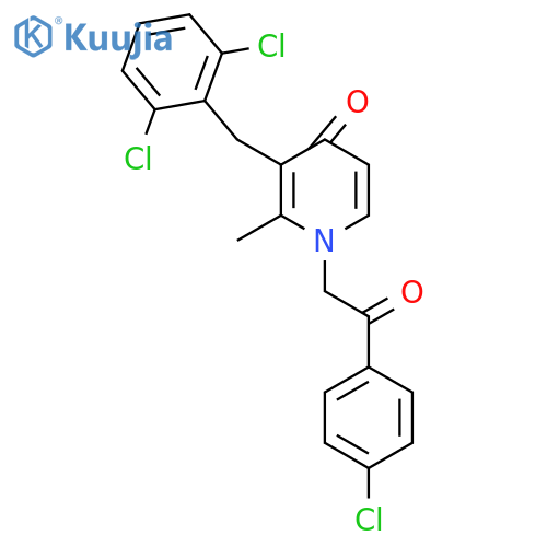 1-[2-(4-chlorophenyl)-2-oxoethyl]-3-(2,6-dichlorobenzyl)-2-methyl-4(1H)-pyridinone monohydrate structure
