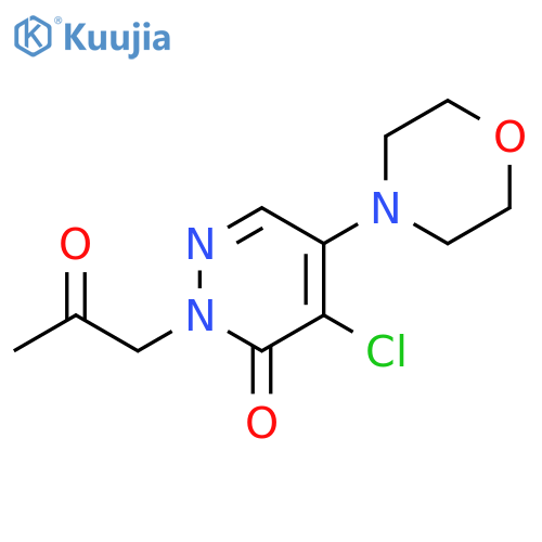 4-chloro-5-(morpholin-4-yl)-2-(2-oxopropyl)-2,3-dihydropyridazin-3-one structure