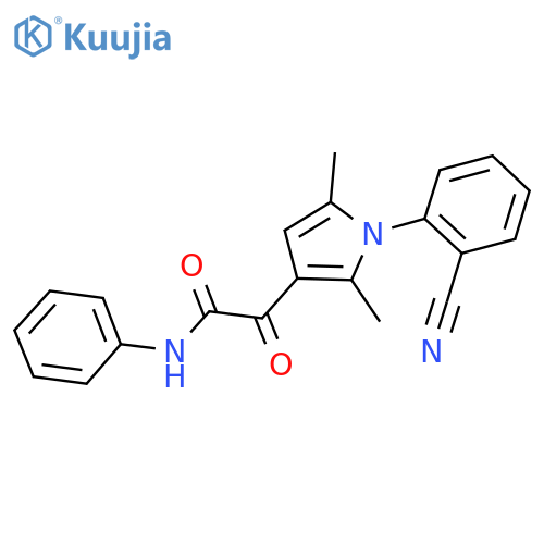 2-[1-(2-cyanophenyl)-2,5-dimethyl-1H-pyrrol-3-yl]-2-oxo-N-phenylacetamide structure