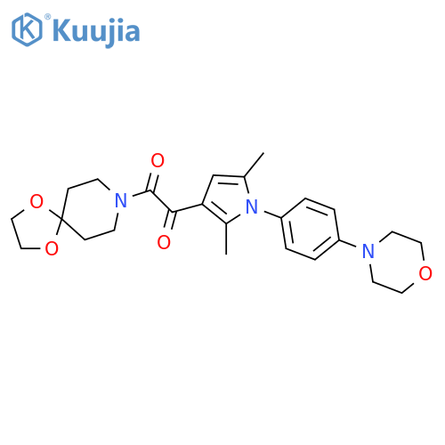 1-{2,5-dimethyl-1-[4-(morpholin-4-yl)phenyl]-1H-pyrrol-3-yl}-2-{1,4-dioxa-8-azaspiro[4.5]decan-8-yl}ethane-1,2-dione structure