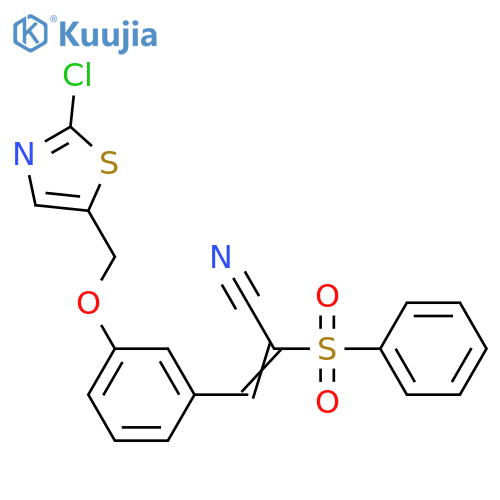 (Z)-3-(3-[(2-CHLORO-1,3-THIAZOL-5-YL)METHOXY]PHENYL)-2-(PHENYLSULFONYL)-2-PROPENENITRILE structure