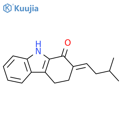 (2E)-2-(3-methylbutylidene)-2,3,4,9-tetrahydro-1H-carbazol-1-one structure