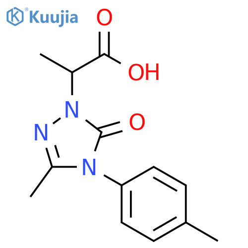2-[3-methyl-4-(4-methylphenyl)-5-oxo-4,5-dihydro-1H-1,2,4-triazol-1-yl]propanoic acid structure