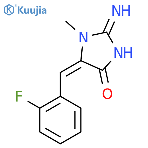 2-Amino-5-(2-fluorobenzylidene)-1-methyl-1,5-dihydro-4H-imidazol-4-one structure