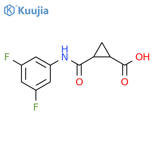 2-[(3,5-difluorophenyl)carbamoyl]cyclopropane-1-carboxylic acid structure