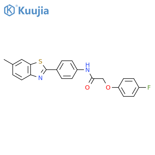 2-(4-Fluorophenoxy)-N-[4-(6-methyl-1,3-benzothiazol-2-yl)phenyl]acetamide structure