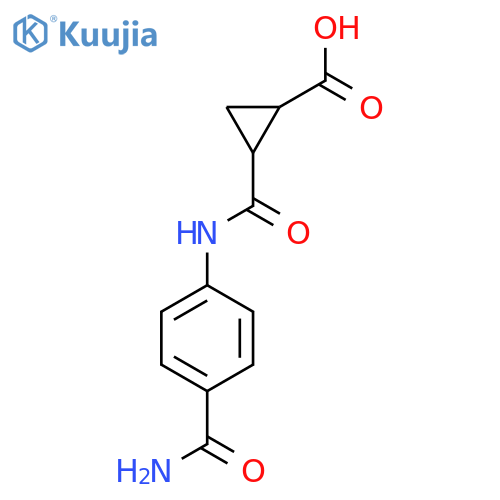 2-[(4-Carbamoylphenyl)carbamoyl]cyclopropane-1-carboxylic acid structure
