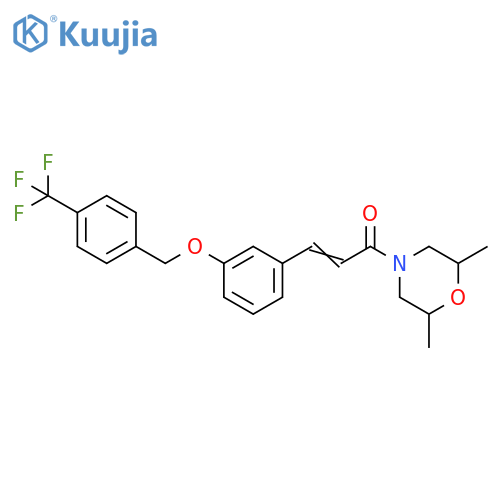 (2E)-1-(2,6-dimethylmorpholin-4-yl)-3-(3-{[4-(trifluoromethyl)phenyl]methoxy}phenyl)prop-2-en-1-one structure