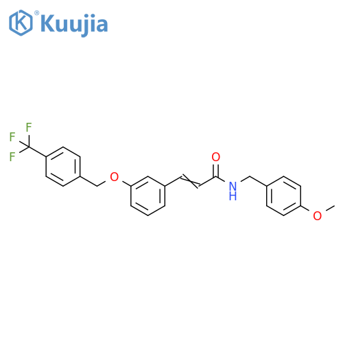 (2E)-N-[(4-methoxyphenyl)methyl]-3-(3-{[4-(trifluoromethyl)phenyl]methoxy}phenyl)prop-2-enamide structure