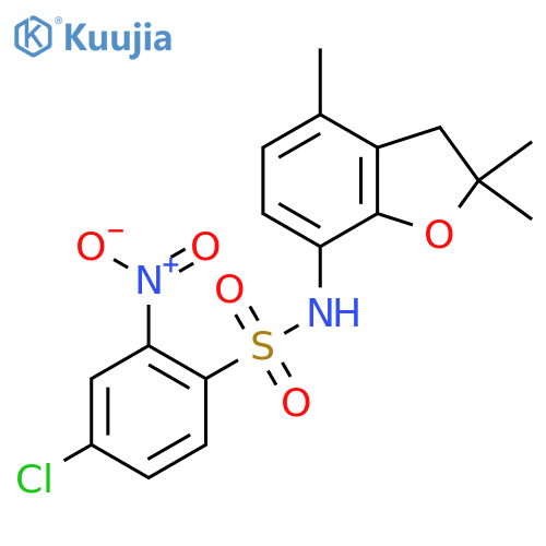4-chloro-2-nitro-N-(2,2,4-trimethyl-3H-1-benzofuran-7-yl)benzenesulfonamide structure