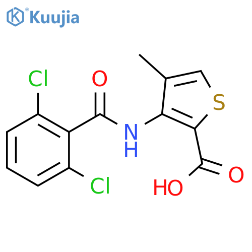3-(2,6-Dichlorobenzoyl)amino-4-methyl-2-thiophenecarboxylic acid structure
