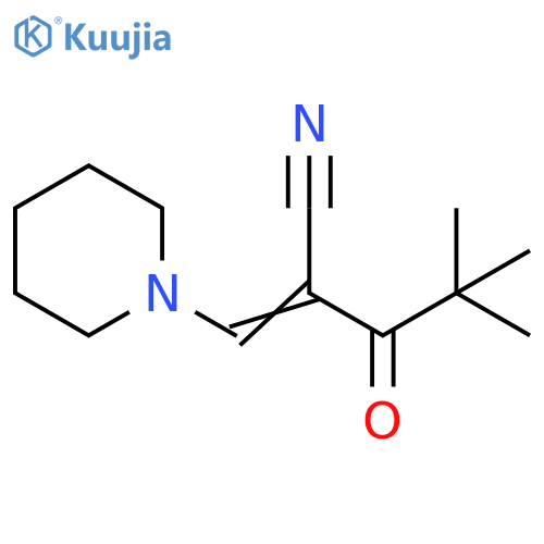 (2E)-4,4-dimethyl-3-oxo-2-[(piperidin-1-yl)methylidene]pentanenitrile structure