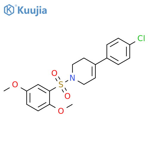 4-(4-chlorophenyl)-1-(2,5-dimethoxybenzenesulfonyl)-1,2,3,6-tetrahydropyridine structure
