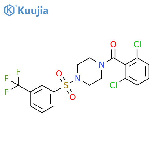 1-(2,6-dichlorobenzoyl)-4-[3-(trifluoromethyl)benzenesulfonyl]piperazine structure