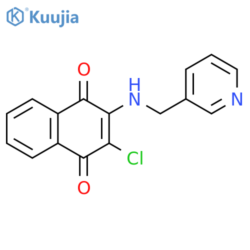 2-chloro-3-{[(pyridin-3-yl)methyl]amino}-1,4-dihydronaphthalene-1,4-dione structure