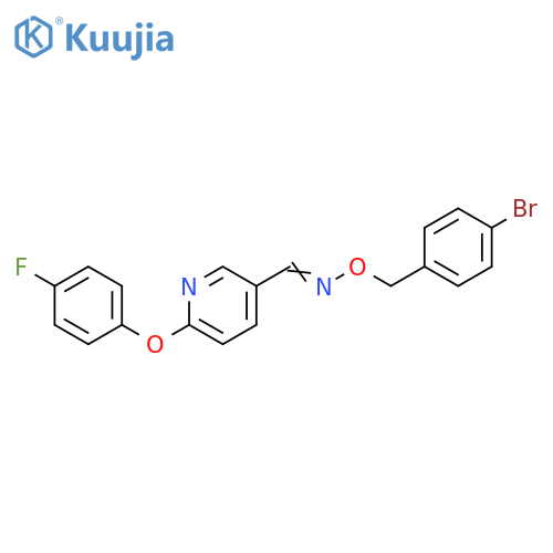 (E)-[(4-bromophenyl)methoxy]({[6-(4-fluorophenoxy)pyridin-3-yl]methylidene})amine structure