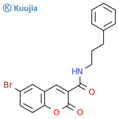 6-bromo-2-oxo-N-(3-phenylpropyl)-2H-chromene-3-carboxamide structure