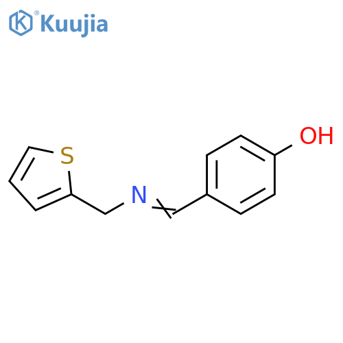 4-[(1E)-{[(thiophen-2-yl)methyl]imino}methyl]phenol structure