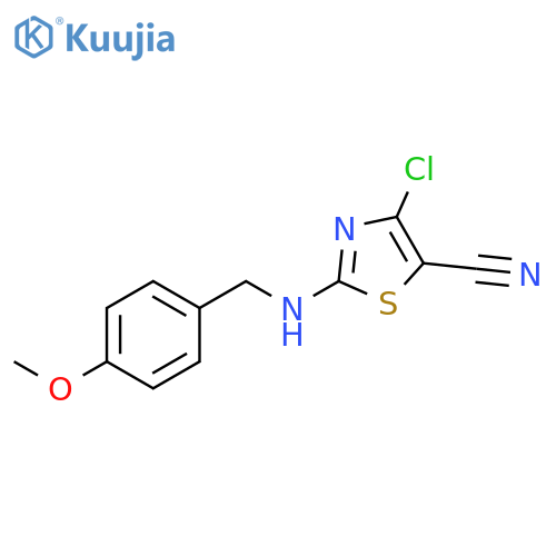 4-chloro-2-{[(4-methoxyphenyl)methyl]amino}-1,3-thiazole-5-carbonitrile structure