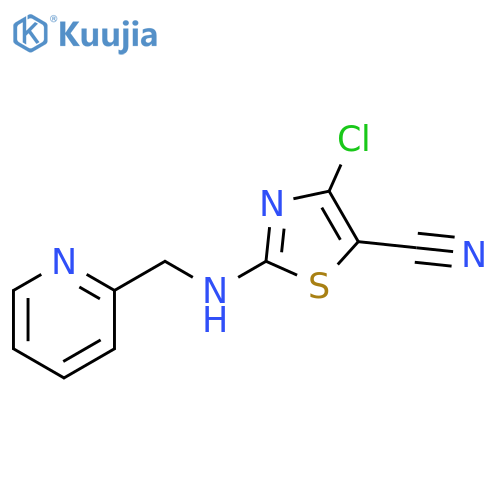 4-chloro-2-{[(pyridin-2-yl)methyl]amino}-1,3-thiazole-5-carbonitrile structure