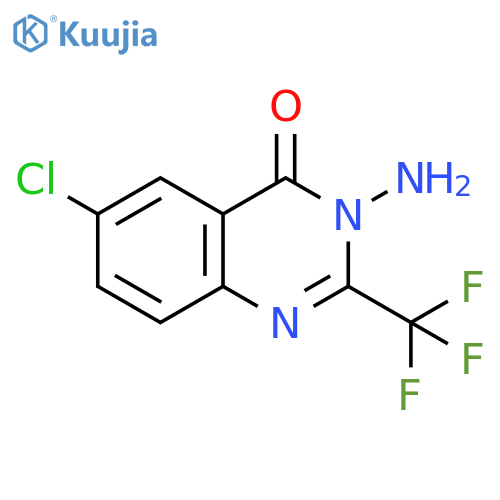 3-amino-6-chloro-2-(trifluoromethyl)-3,4-dihydroquinazolin-4-one structure