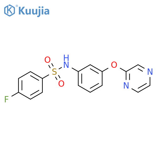 4-Fluoro-N-3-(2-pyrazinyloxy)phenylbenzenesulfonamide structure