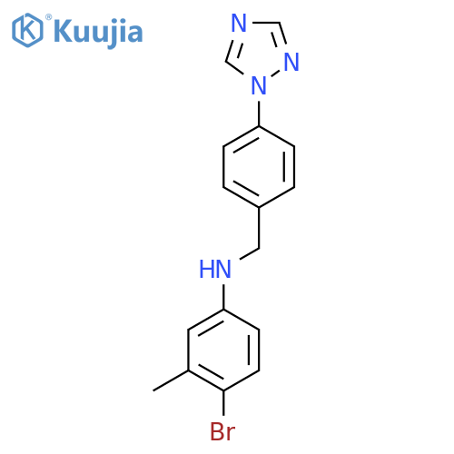 4-Bromo-3-methyl-N-{[4-(1H-1,2,4-triazol-1-yl)phenyl]methyl}aniline structure