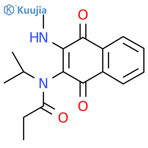 N-[3-(Methylamino)-1,4-dioxo-1,4-dihydronaphthalen-2-yl]-N-(propan-2-yl)propanamide structure