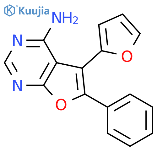 Furo[2,3-d]pyrimidin-4-amine, 5-(2-furanyl)-6-phenyl- structure