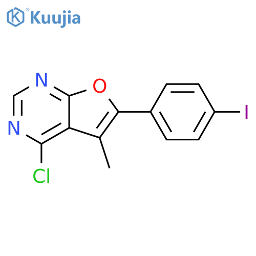 Furo[2,3-d]pyrimidine, 4-chloro-6-(4-iodophenyl)-5-methyl- structure