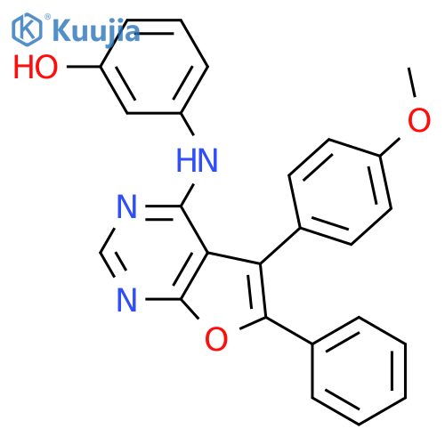 Phenol,3-[[5-(4-methoxyphenyl)-6-phenylfuro[2,3-d]pyrimidin-4-yl]amino]- structure