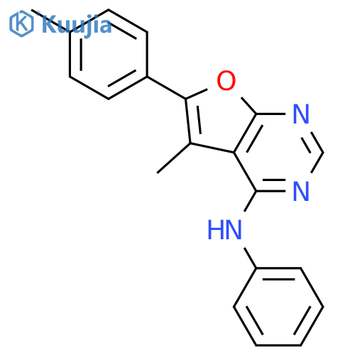 Furo[2,3-d]pyrimidin-4-amine, 5-methyl-6-(4-methylphenyl)-N-phenyl- structure