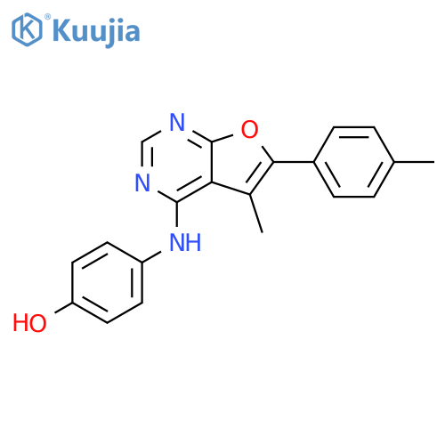 Phenol, 4-[[5-methyl-6-(4-methylphenyl)furo[2,3-d]pyrimidin-4-yl]amino]- structure
