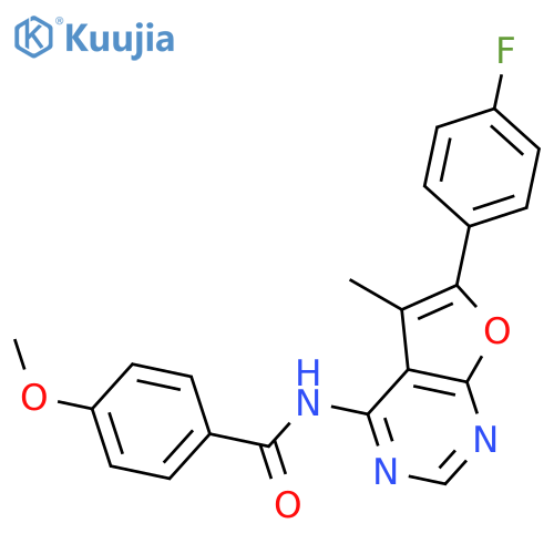 Benzamide,N-[6-(4-fluorophenyl)-5-methylfuro[2,3-d]pyrimidin-4-yl]-4-methoxy- structure