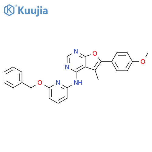 Furo[2,3-d]pyrimidin-4-amine,6-(4-methoxyphenyl)-5-methyl-N-[6-(phenylmethoxy)-2-pyridinyl]- structure