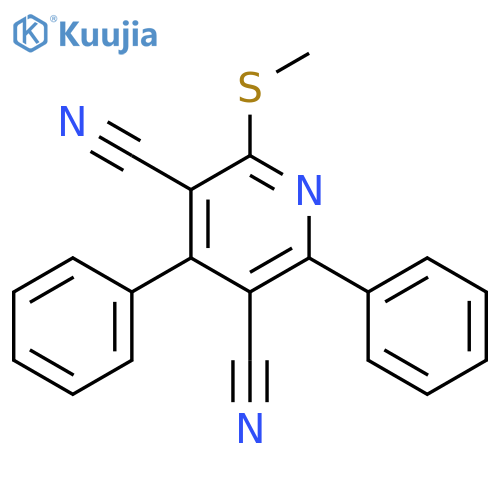 3,5-Pyridinedicarbonitrile, 2-(methylthio)-4,6-diphenyl- structure