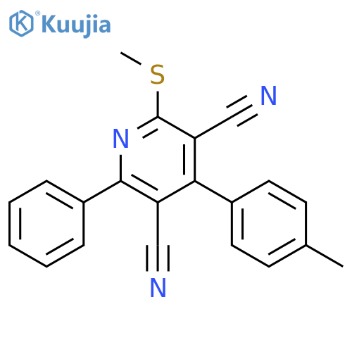 3,5-Pyridinedicarbonitrile, 4-(4-methylphenyl)-2-(methylthio)-6-phenyl- structure