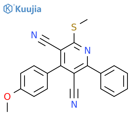 3,5-Pyridinedicarbonitrile, 4-(4-methoxyphenyl)-2-(methylthio)-6-phenyl- structure