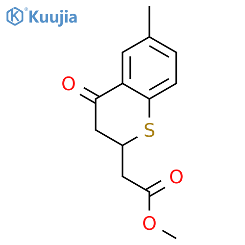 methyl (6-methyl-4-oxo-3,4-dihydro-2H-thiochromen-2-yl)acetate structure