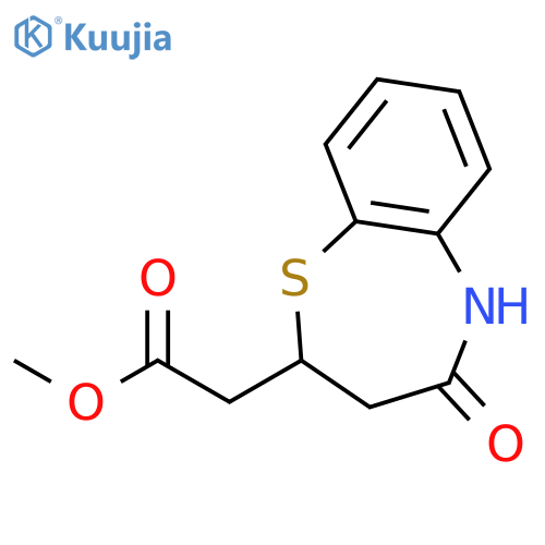 methyl (4-oxo-2,3,4,5-tetrahydro-1,5-benzothiazepin-2-yl)acetate structure