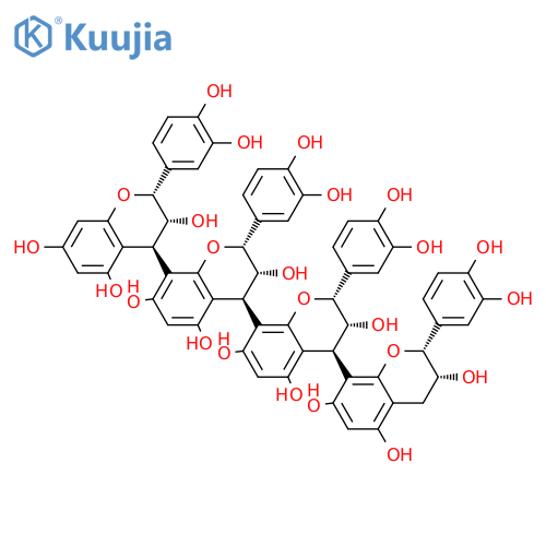 (2R,2'R,2''R,2'''R,3R,3'R,3''R,3'''R,4R,4'R,4''S)-2,2',2'',2'''-tetrakis(3,4-dihydroxyphenyl)-3,3',3'',3''',4,4',4'',4'''-octahydro-2H,2'H,2''H,2'''H-4,8':4',8'':4'',8'''-quaterchromene-3,3',3'',3''',5,5',5'',5''',7,7',7'',7'''-dodecol structure
