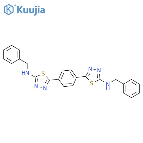 1,3,4-THIADIAZOL-2-AMINE, 5,5'-(1,4-PHENYLENE)BIS[N-(PHENYLMETHYL)- structure