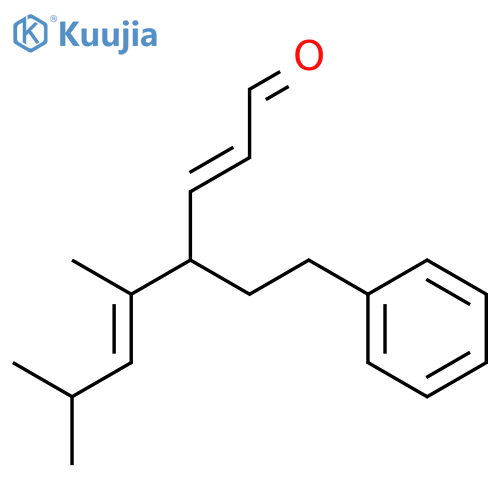 2,5-Octadienal, 5,7-dimethyl-4-(2-phenylethyl)-, (2E,5E)- structure