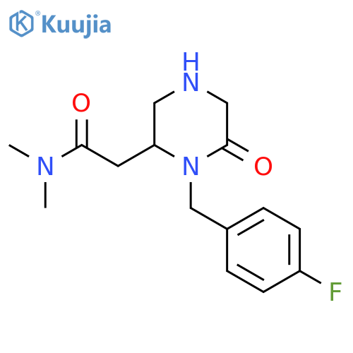 2-PIPERAZINEACETAMIDE, 1-[(4-FLUOROPHENYL)METHYL]-N,N-DIMETHYL-6-OXO- structure